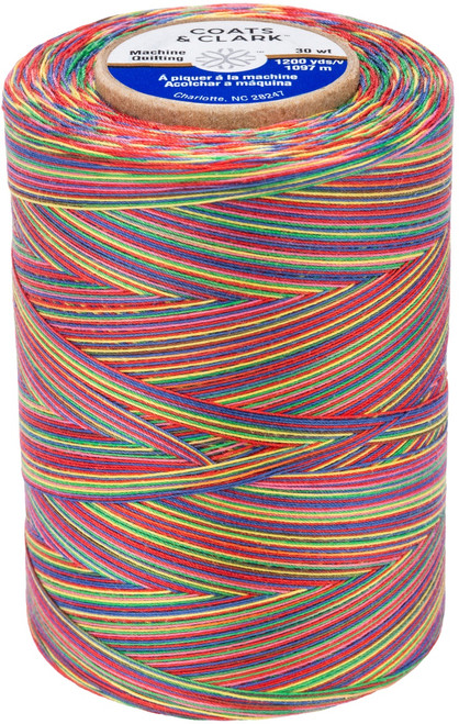 3 Pack - Coats Cotton Machine Quilting Multicolor Thread 1200yd-Over The Rainbow - V35-0813 - 073650831683