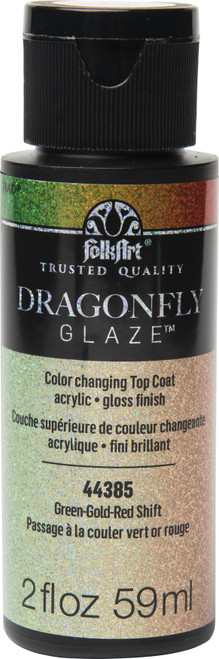 FolkArt DragonFly Glaze Topcoat 2oz-Green, Gold, Red Shift - DADG2-44385 - 028995443855