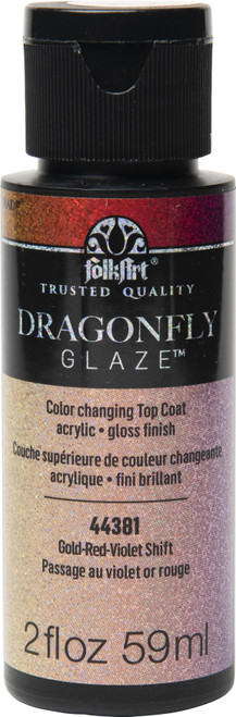 FolkArt DragonFly Glaze Topcoat 2oz-Gold, Red, Violet Shift DADG2-44381 - 028995443817