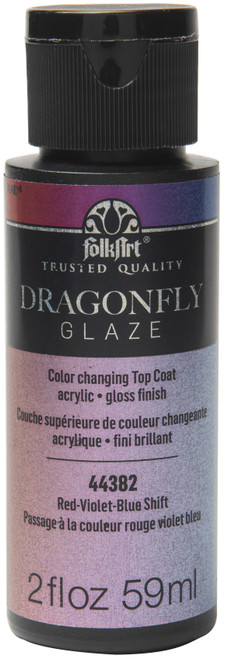 FolkArt DragonFly Glaze Topcoat 2oz-Red/Violet/Blue - DADG2-44382 - 028995443824