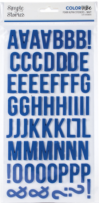 Simple Stories Color Vibe Foam Alpha Stickers 6"X12" 129/Pkg-Navy - SSCVS-13440 - 817254010743 Simple Stories Color Vibe Foam Alpha Stickers 6"X12" 129/Pkg-Navy - SSCVS-13440 - 817254010743