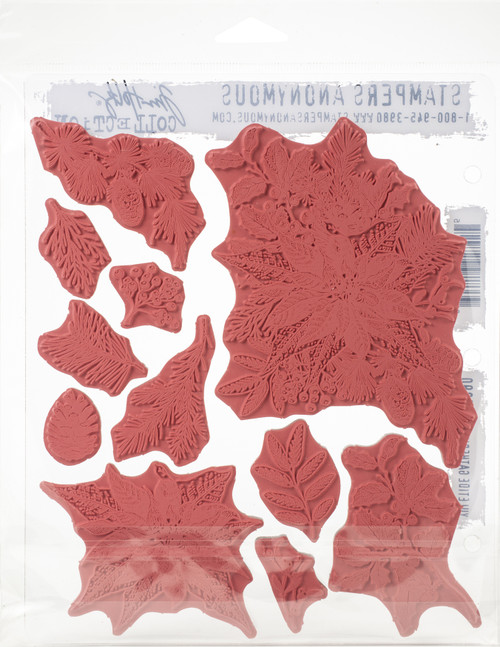 Tim Holtz Cling Stamps 7"X8.5"-Yuletide Gatherings - CMS-LG-390