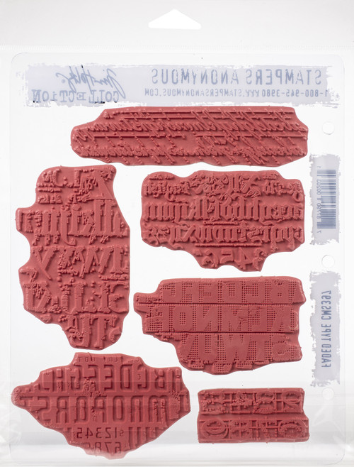 Tim Holtz Cling Stamps 7"X8.5"-Faded Type - CMS-397