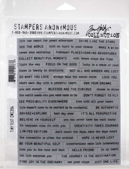 Tim Holtz Cling Stamps 7"X8.5"-Tiny Text - CMS-LG-394 - 787790001737