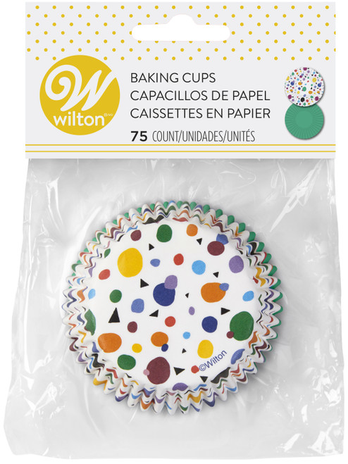 Cupcake Liners 75/Pkg-Geometric Print And Solid Green W4150-0034 - 070896013842