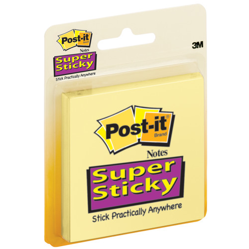 3 Pack - Post-It Super Sticky Notes 3"X3" 3/Pkg-Canary Yellow W/45 Sheets - 3321SSCY