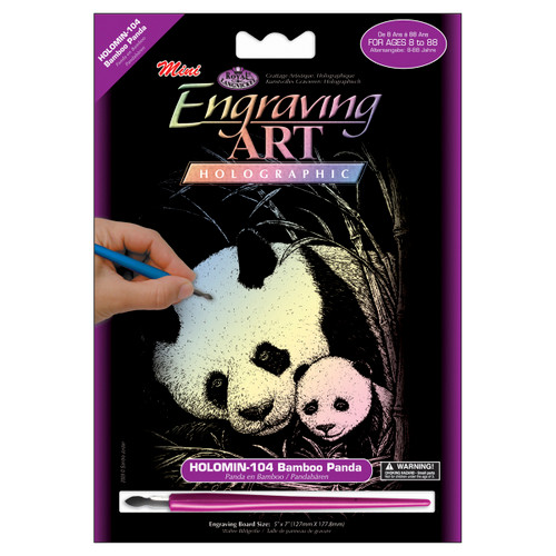 Royal & Langnickel(R) Holographic Foil Engraving Kit 5"X7"-Bamboo Panda - HOLOMIN-104 - 090672057228