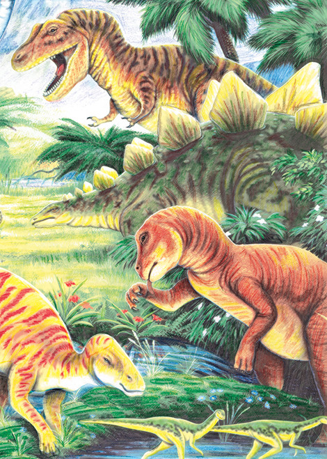 Royal & Langnickel(R) Mini Color Pencil By Number Kit 5"X7"-Dinosaur Fun CPNMIN-112 - 090672057426