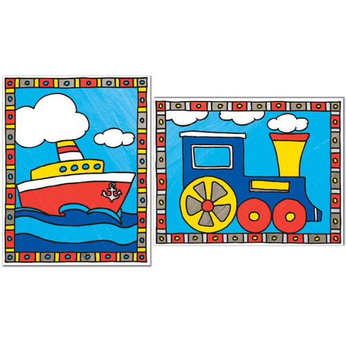 Royal & Langnickel(R) My First Paint By Number Kit 2/Pkg-Train & Boat - MFPN2-06