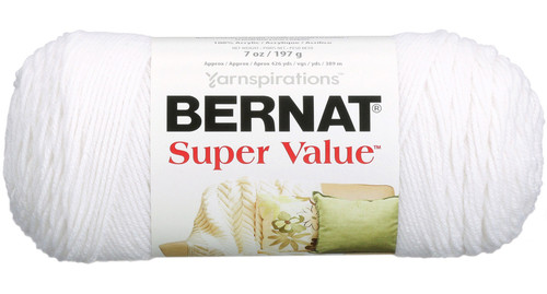 3 Pack - Bernat Super Value Solid Yarn-White - 164053-7391 - 057355097391