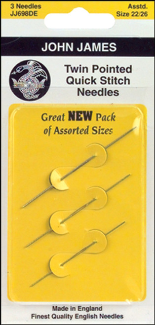 12 Pack - John James Twin Pointed Quick Stitch Tapestry Hand Needles-Size 28 3/Pkg - JJ698-28 - 783932300300
