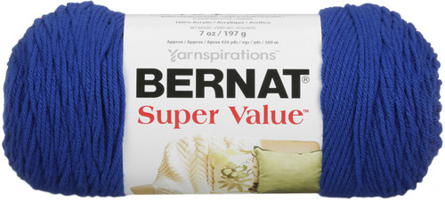 3 Pack Bernat Super Value Solid Yarn-Royal Blue 164053-0610 - 057355106109