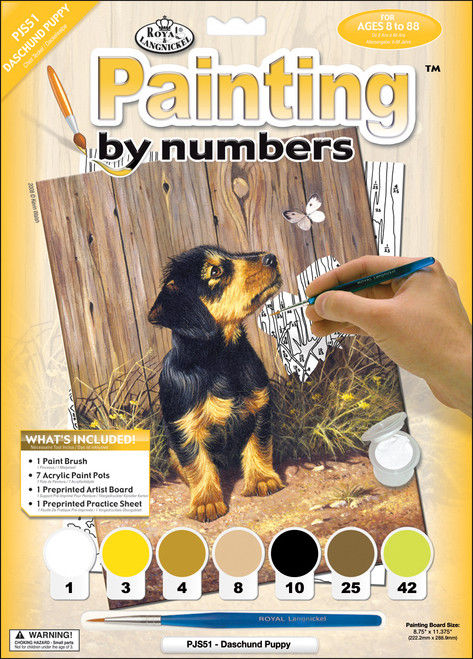 Royal & Langnickel(R) Small Paint By Number Kit 8.75"X11.75"-Dachshund Puppy - PJS-51 - 090672056948