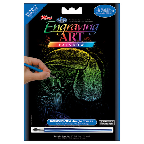 Royal & Langnickel(R) Rainbow Foil Engraving Art Kit 5"X7"-Jungle Toucan - RAIMIN-104 - 090672057242