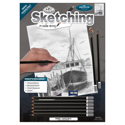 Royal & Langnickel(R) Sketching Made Easy Kit 9"X12"-Fishing Boat - SKBN-2 - 090672057037