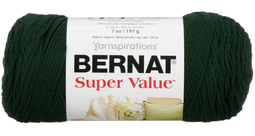 3 Pack - Bernat Super Value Solid Yarn-Deep Sea Green - 164053-7759 - 057355097759