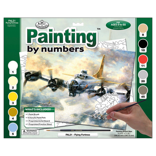 Royal & Langnickel(R) Paint By Number Kit 15.375"X11.25"-Flying Fortress PAL-21 - 090672056634