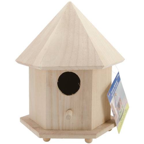 2 Pack Plaid Wood Gazebo Birdhouse-6.75"X9"X5.75" 12740 - 028995127403