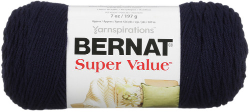 3 Pack - Bernat Super Value Solid Yarn-Navy - 164053-7711 - 057355097711