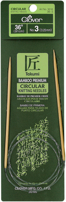 3 Pack Takumi Bamboo Circular Knitting Needles 36"-Size 3/3.25mm 1636-3 - 051221253331
