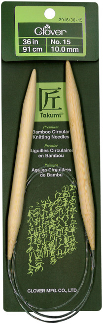 3 Pack - Takumi Bamboo Circular Knitting Needles 36"-Size 15/10mm - 1636-15 - 051221253454