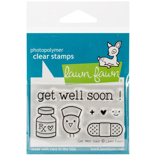 3 Pack Lawn Fawn Clear Stamps 3"X2"-Get Well Soon LF682 - 030915070287