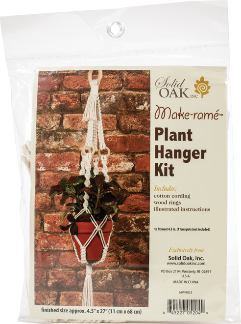 Solid Oak Macrame Plant Hanger Kit-4 Rings - MWH023 - 845227052049