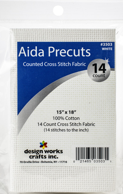 3 Pack Design Works Gold Quality Aida 14 Count 15"X18"-White DW3503 - 021465035031