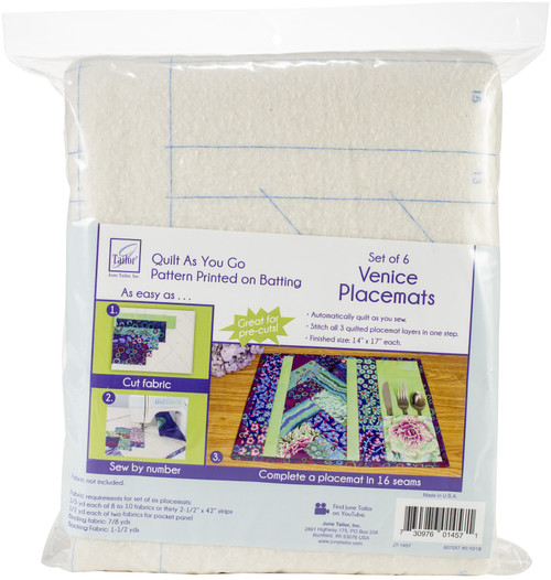 June Tailor Quilt As You Go Placemat 6/Pkg-Venice - JT1457 - 730976014571 June Tailor Quilt As You Go Placemat 6/Pkg-Venice - JT1457 - 730976014571