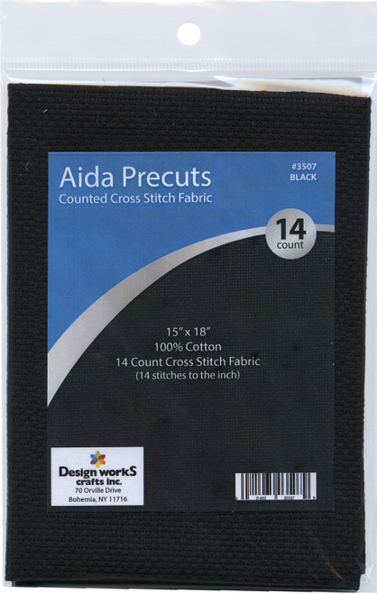 3 Pack Design Works Gold Quality Aida 14 Count 15"X18"-Black DW3507 - 021465035079