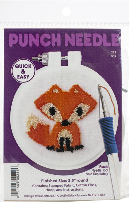 3 Pack - Design Works Punch Needle Kit 3.5" Round-Fox - DW222 - 021465002224 3 Pack - Design Works Punch Needle Kit 3.5" Round-Fox - DW222 - 021465002224
