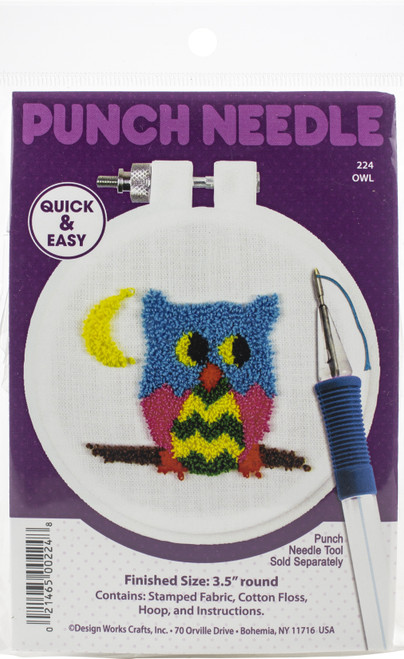 3 Pack - Design Works Punch Needle Kit 3.5" Round-Owl - DW224 - 021465002248 3 Pack - Design Works Punch Needle Kit 3.5" Round-Owl - DW224 - 021465002248