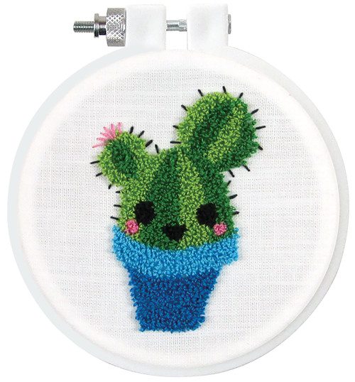 3 Pack - Design Works Punch Needle Kit 3.5" Round-Cactus - DW226