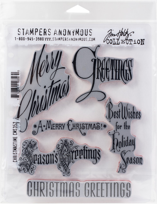 Tim Holtz Cling Stamps 7"X8.5"-Christmastime - CMS-352 - 752830093560 Tim Holtz Cling Stamps 7"X8.5"-Christmastime - CMS-352 - 752830093560