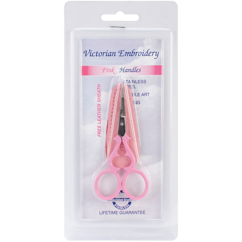 3 Pack - Tool Tron Victorian Scissors 3.5"-Pink W/Leather Sheath - 341 - 781898003419