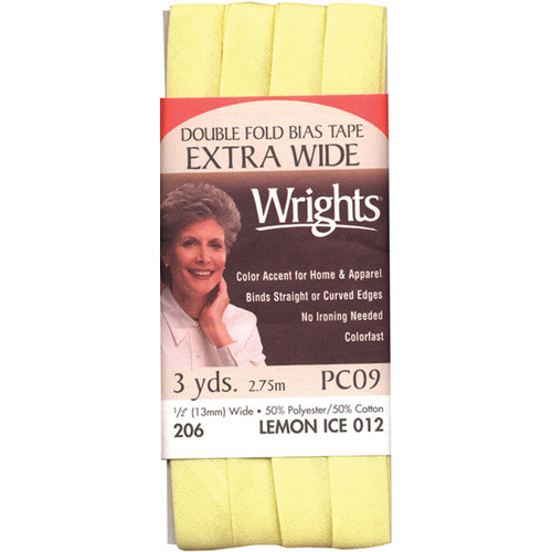 3 Pack - Wrights Double Fold Bias Tape .5"X3yd-Lemon Ice - 117-206-012 - 070659133046