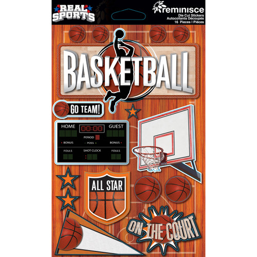 3 Pack - Reminisce Real Sports Cardstock Stickers 6"X4.5"-Basketball - RS-3D-150 - 895707189017 3 Pack - Reminisce Real Sports Cardstock Stickers 6"X4.5"-Basketball - RS-3D-150 - 895707189017