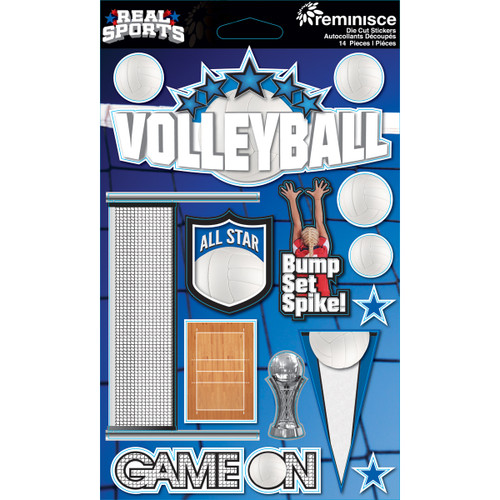 3 Pack - Reminisce Real Sports Cardstock Stickers 6"X4.5"-Volleyball - RS-3D-155 - 895707189062 3 Pack - Reminisce Real Sports Cardstock Stickers 6"X4.5"-Volleyball - RS-3D-155 - 895707189062
