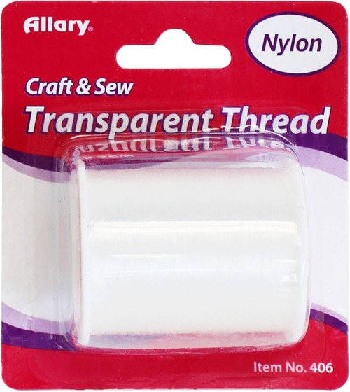 12 Pack Allary Transparent Nylon Thread 150yd-Clear 406A - 750557004067