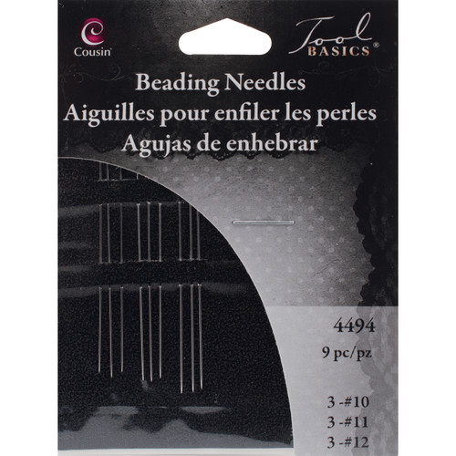 12 Pack Cousin Beading Needles 9/Pkg-3 Each Of Sizes 10, 11 & 12 4494 - 016321507517