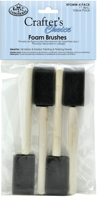 6 Pack Crafter's Choice Foam Brushes 4/Pkg-1" Width RFOMW-4P - 090672006219