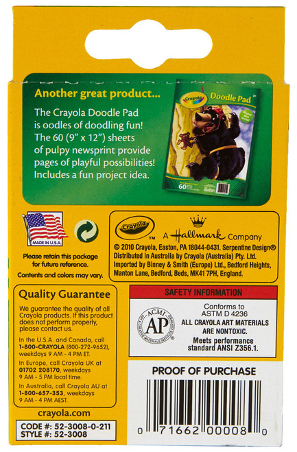 Crayola Crayons-8/Pkg - 52-3008 Crayola Crayons-8/Pkg - 52-3008