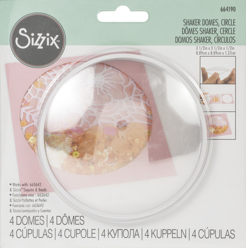 Sizzix Making Essentials Shaker Domes-Circle 3.5", 4/Pkg - SIZSD6-64190 - 630454259275