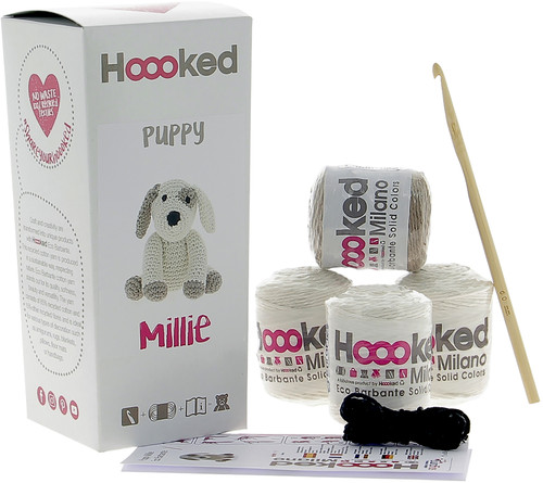 Hoooked Amigurumi DIY Kit W/Eco Barbante Yarn-Puppy Millie PAK139