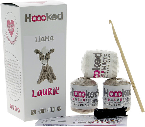 Hoooked Amigurumi DIY Kit W/Eco Barbante Yarn-Llama Laurie - PAK140