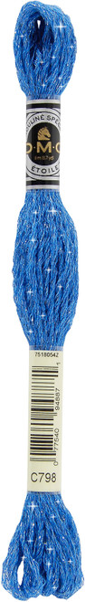 6 Pack - DMC 6-Strand Etoile Embroidery Floss 8.7yd-Dark Delft Blue - 617-C798 - 077540948871