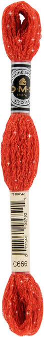 6 Pack DMC 6-Strand Etoile Embroidery Floss 8.7yd-Bright Red 617-C666 - 077540957521