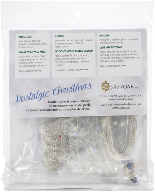 Solid Oak Nostalgic Christmas Beaded Crystal Ornament Kit-Crystal Dragonflies Makes 6 - NCHBOK-023