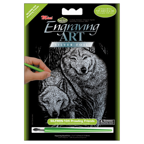 Royal & Langnickel(R) Silver Foil Engraving Art Kit 5"X7"-Prowling Friends SILMIN-104 - 090672057204