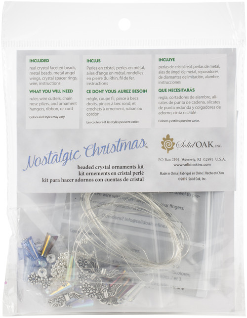Solid Oak Nostalgic Christmas Beaded Crystal Ornament Kit-Crystal Angels Silver - NCHBOK-020 Solid Oak Nostalgic Christmas Beaded Crystal Ornament Kit-Crystal Angels Silver - NCHBOK-020